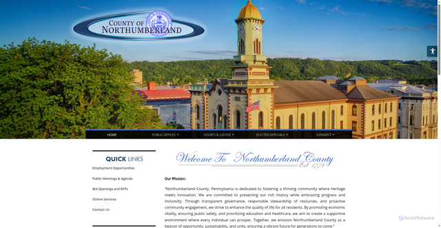 Security scan screenshot of https://northumberlandcountypa.gov/