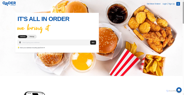 Security scan screenshot of https://www.order.com/