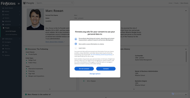 Security scan screenshot of https://www.finnotes.org/people/marc-rowan