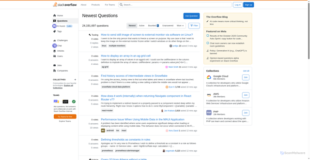 Security scan screenshot of https://stackoverflow.com/