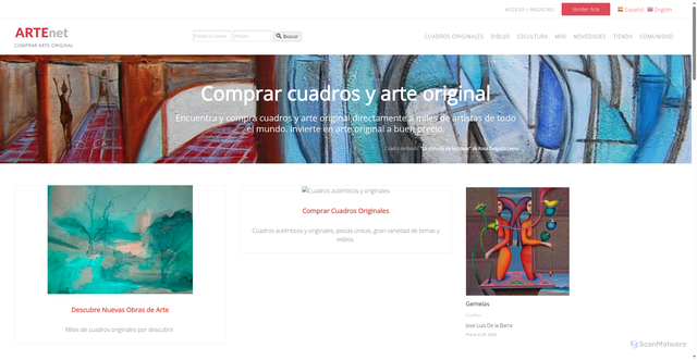 Security scan screenshot of https://artenet.es