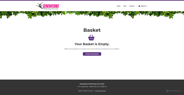 Security scan screenshot of https://generationsperforming.sowzer.com/basket_/t23159