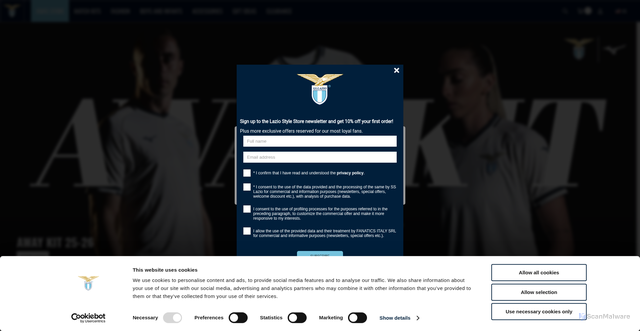 Security scan screenshot of https://www.laziostylestore.com/us