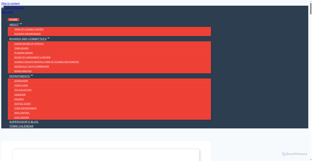 Security scan screenshot of https://townofausableny.gov/