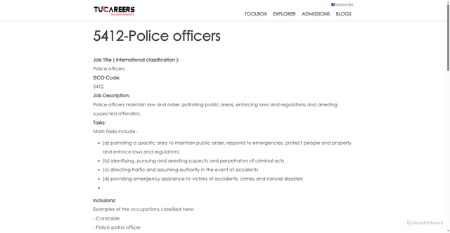 Security scan screenshot of https://www.tucareers.com/iscocareers/5412
