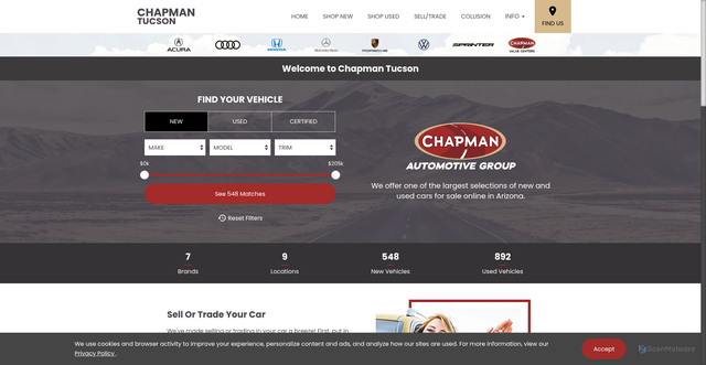 Security scan screenshot of https://www.chapmantucson.com/