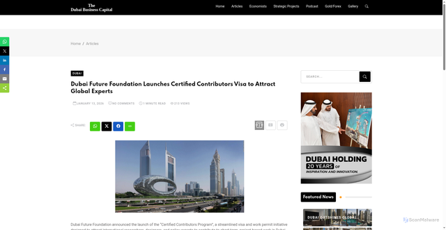 Security scan screenshot of https://dubai-businesscapital.com/post_articles/dubai-future-foundation-launches-certified-contributors-visa-to-attract-global-experts/