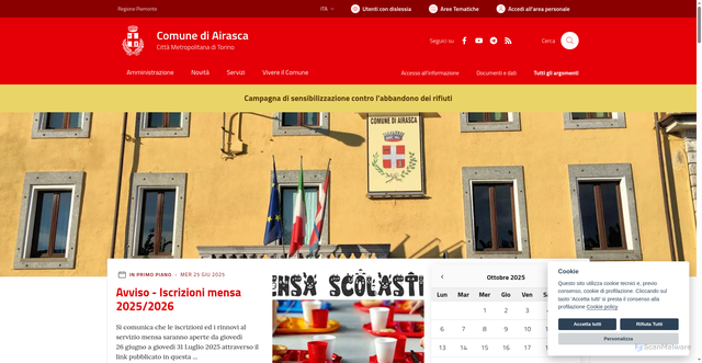 Security scan screenshot of https://www.comune.airasca.to.it/