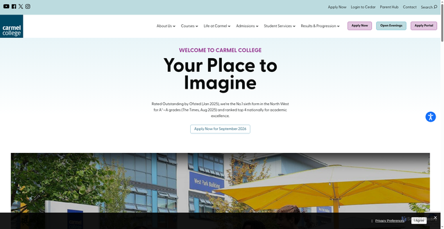 Security scan screenshot of https://www.carmel.ac.uk/