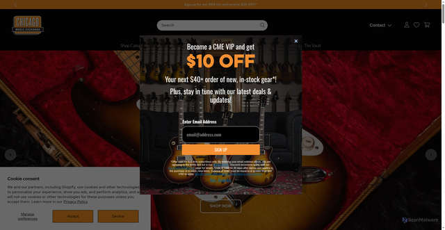 Security scan screenshot of https://www.chicagomusicexchange.com