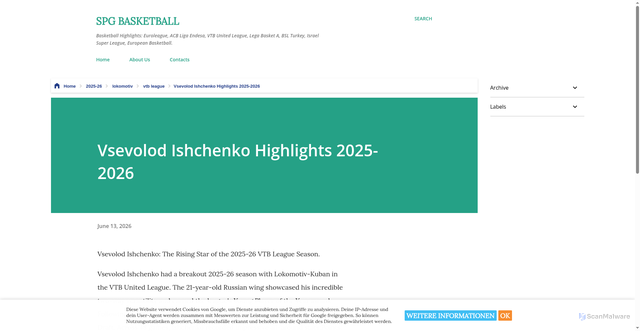 Security scan screenshot of https://www.spg-basketball.com/2026/06/vsevolod-ishchenko-highlights-2025-2026.html?m=0