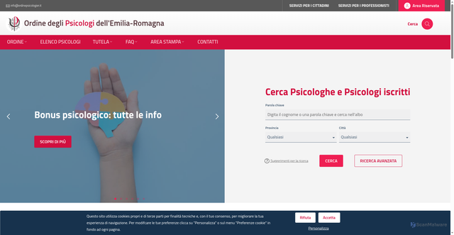 Security scan screenshot of https://www.ordinepsicologier.it/it