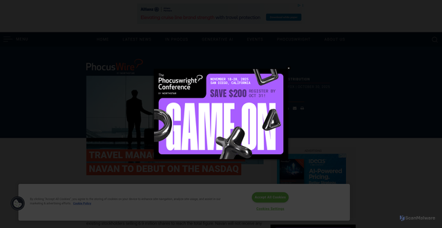 Security scan screenshot of https://www.phocuswire.com/navan-travel-and-expense-management-ipo-nasdaq-listing