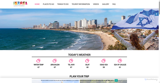 Security scan screenshot of https://israel.travel/