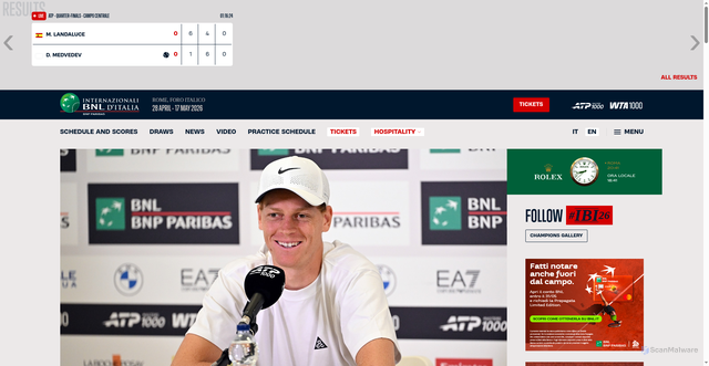 Security scan screenshot of https://www.internazionalibnlditalia.com/en/home