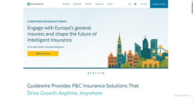 Security scan screenshot of https://guidewire.com