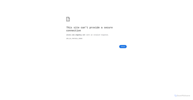 Security scan screenshot of https://uline.com.edgekey.net