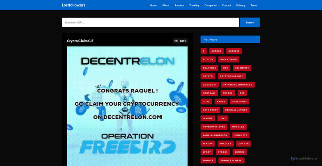 Security scan screenshot of https://batchfork.com/crypto-claim-gif-2/
