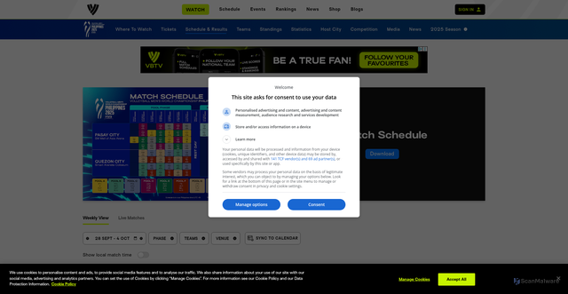Security scan screenshot of https://en.volleyballworld.com/volleyball/competitions/men-world-championship/schedule/