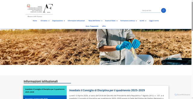Security scan screenshot of http://ordinereggiocalabria.conaf.it/