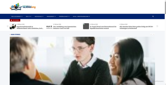 Security scan screenshot of https://www.123bildung.de