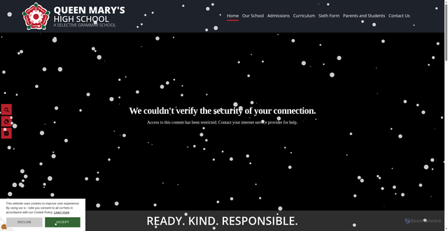 Security scan screenshot of https://www.qmhs.org.uk/