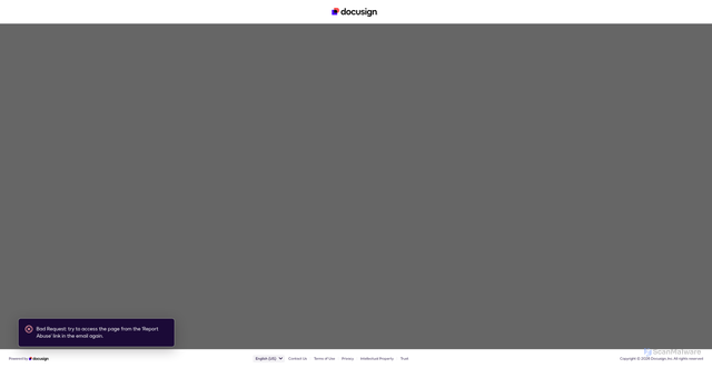 Security scan screenshot of https://protect.docusign.net/report-abuse