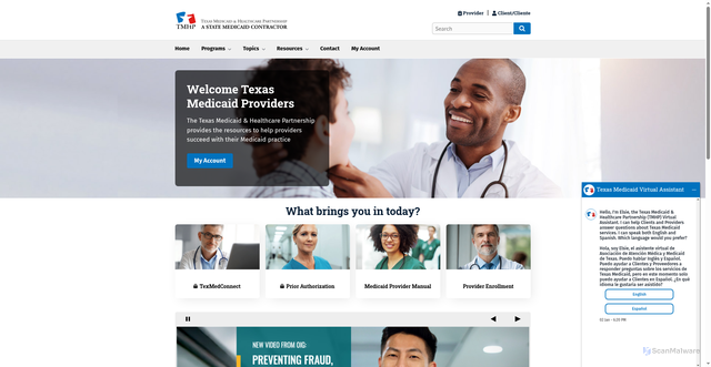 Security scan screenshot of https://www.tmhp.com/