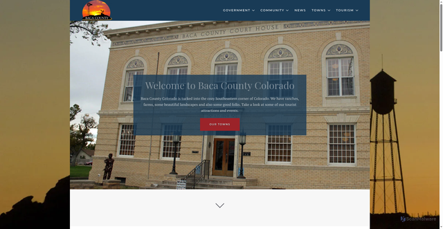 Security scan screenshot of https://www.bacacountyco.gov/