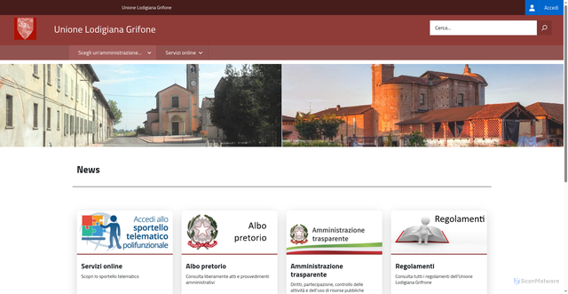 Security scan screenshot of https://www.unionelodigianagrifone.it/