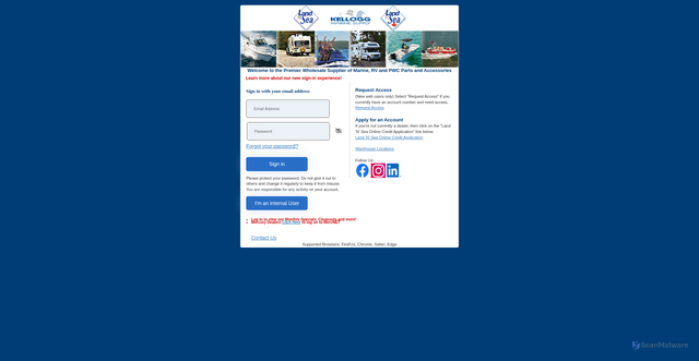 Security scan screenshot of https://landnsea.net
