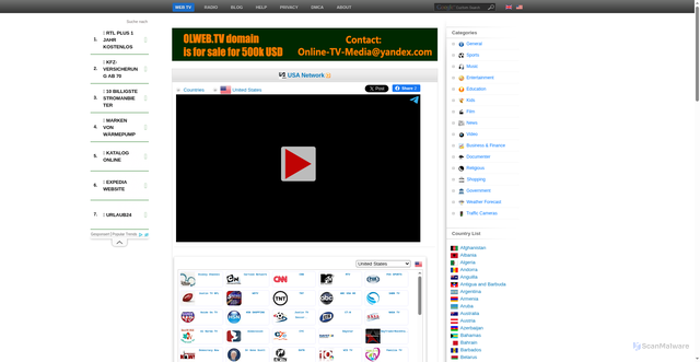 Security scan screenshot of https://wwqa.olweb.tv/usa-network?lang=en-US&lang=en-US&lang=en-US&lang=en-GB&lang=en-US