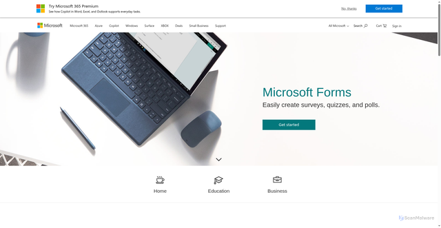 Security scan screenshot of https://forms.osi.office365.us