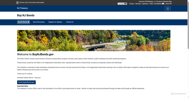 Security scan screenshot of https://www.nj.gov/njbonds/