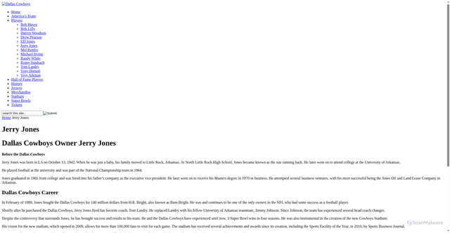 Security scan screenshot of https://www.dallascowboys.org/jerry-jones/