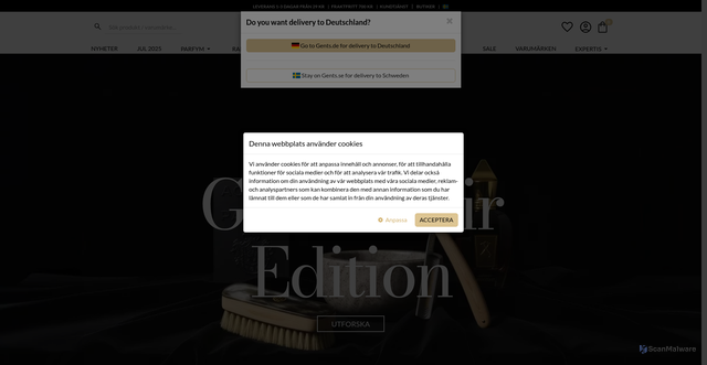Security scan screenshot of https://www.gents.se/