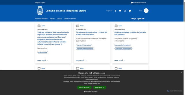 Security scan screenshot of https://www.comune.santa-margherita-ligure.ge.it/it