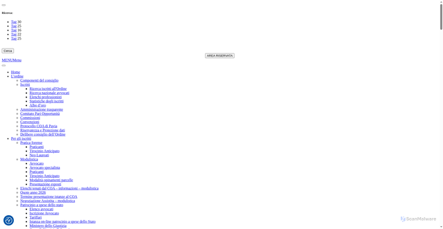 Security scan screenshot of https://www.ordineavvocatipavia.it