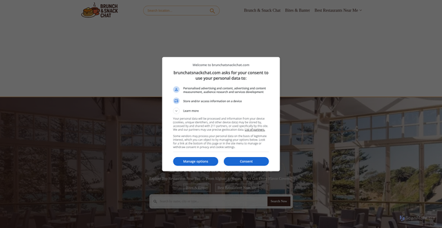 Security scan screenshot of https://brunchatsnackchat.com