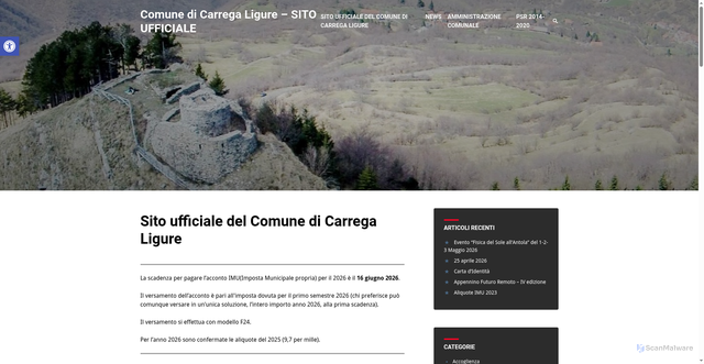 Security scan screenshot of https://www.comune.carregaligure.al.it