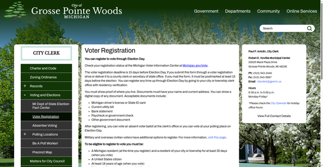 Security scan screenshot of https://www.gpwmi.us/clerk/page/voter-registration