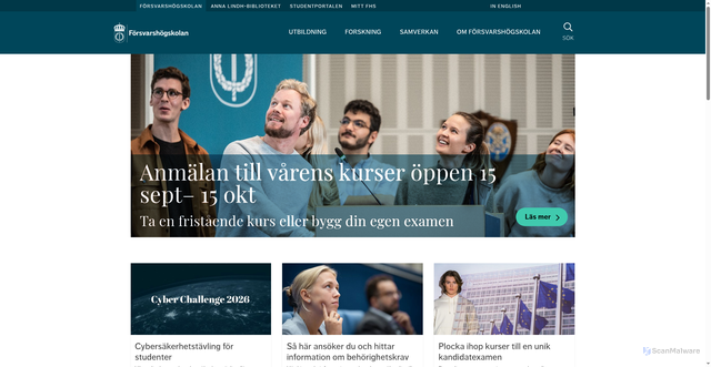 Security scan screenshot of https://www.fhs.se/