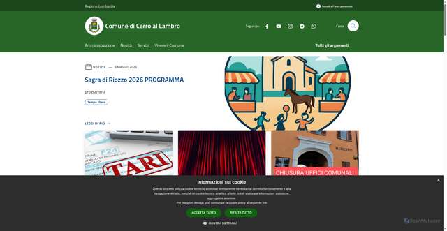Security scan screenshot of https://www.comune.cerroallambro.mi.it