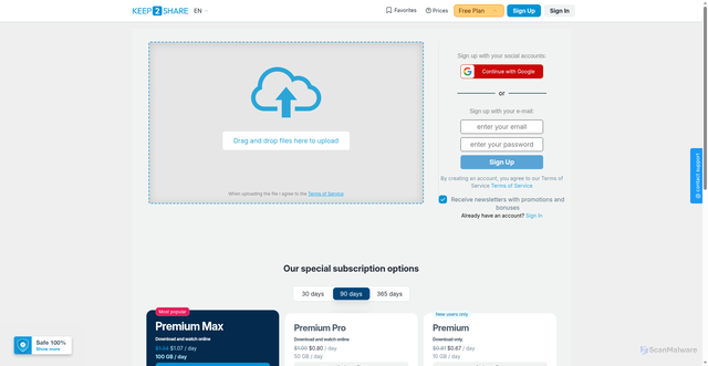 Security scan screenshot of https://k2s.cc