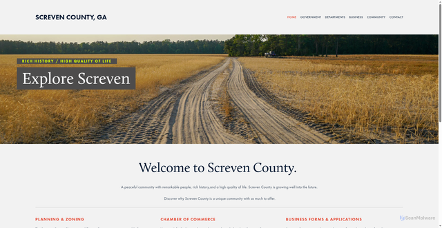 Security scan screenshot of https://www.screvencountyboc.com/