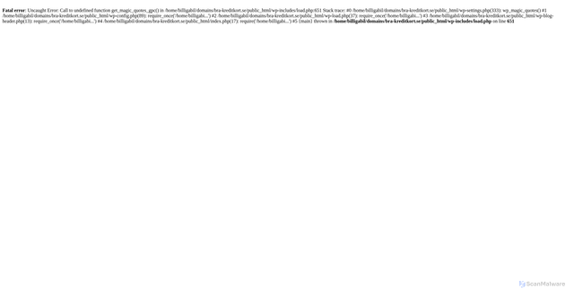 Security scan screenshot of https://bra-kreditkort.se