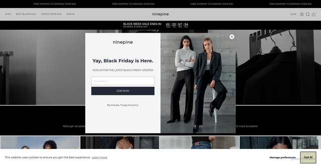 Security scan screenshot of https://www.ninepine.uk/