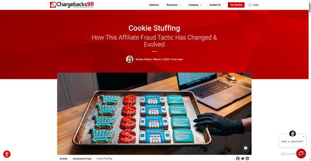 Security scan screenshot of https://chargebacks911.com/cookie-stuffing/