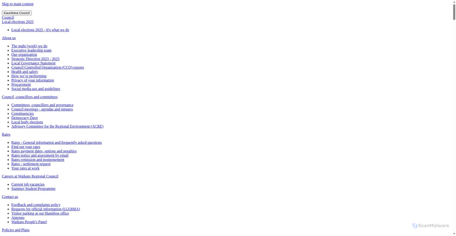 Security scan screenshot of http://www.waikatoregion.govt.nz/