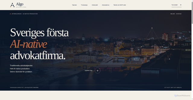 Security scan screenshot of https://algoadvokat.se